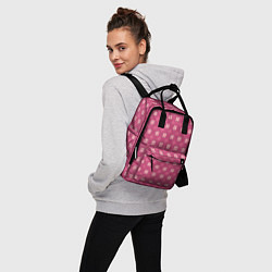 Рюкзак женский Розовый клетчатый паттерн, цвет: 3D-принт — фото 2