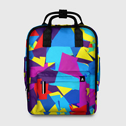 Рюкзак женский Полигональная композиция - поп-арт - нейросеть, цвет: 3D-принт