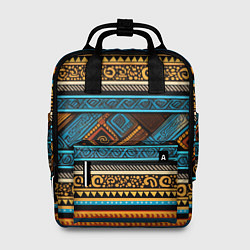 Рюкзак женский Этнический рисунок в горизонтальную полоску, цвет: 3D-принт
