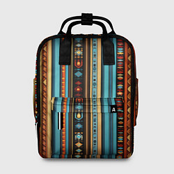 Рюкзак женский Этнический паттерн в вертикальную полоску, цвет: 3D-принт