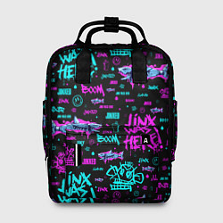 Рюкзак женский Jinx Arcane pattern neon, цвет: 3D-принт