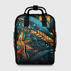 Рюкзак женский Узор с растительными элементами, цвет: 3D-принт