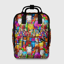 Рюкзак женский Набор художника, цвет: 3D-принт