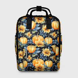 Рюкзак женский Паттерн тыквы и цветы, цвет: 3D-принт