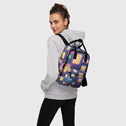 Рюкзак женский Разноцветные ретро квадраты, цвет: 3D-принт — фото 2