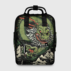 Рюкзак женский Символ года зеленый дракон, цвет: 3D-принт