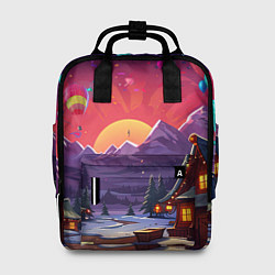 Рюкзак женский Новогодний закат, цвет: 3D-принт