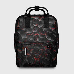 Рюкзак женский Трещины черные, цвет: 3D-принт