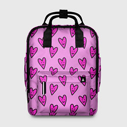 Женский рюкзак Розовые сердечки каракули