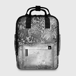 Рюкзак женский Серый лёд и снежинки, цвет: 3D-принт