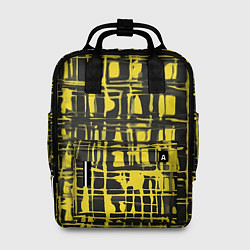 Рюкзак женский Смазанная краска чёрная и жёлтая, цвет: 3D-принт