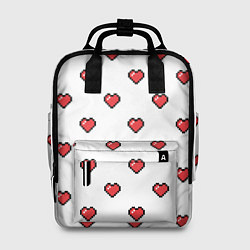 Рюкзак женский Пиксельные сердца, цвет: 3D-принт