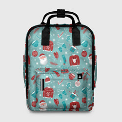 Рюкзак женский Праздничный новогодний узор, цвет: 3D-принт