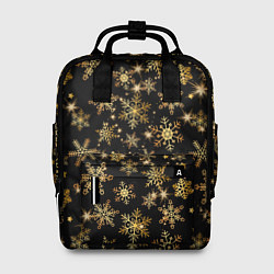 Рюкзак женский Россыпи золотых снежинок, цвет: 3D-принт