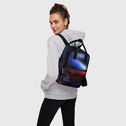 Рюкзак женский Темный синий фон с красным, цвет: 3D-принт — фото 2