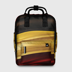 Рюкзак женский Черный красный желтый цвет абстракции, цвет: 3D-принт