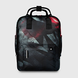 Рюкзак женский Черная металлическая с красной вставкой, цвет: 3D-принт