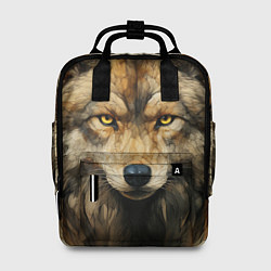 Рюкзак женский Волк в стиле диаграмм Давинчи, цвет: 3D-принт