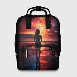 Рюкзак женский Девушка на закате - космос, цвет: 3D-принт