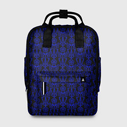 Рюкзак женский Чёрно-синий узоры, цвет: 3D-принт