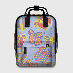 Рюкзак женский Узор с яркими разноцветными бантами в горошек, цвет: 3D-принт