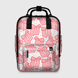 Женский рюкзак Узор с розовыми бантами в горошек