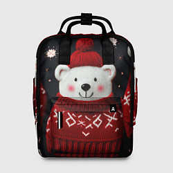 Рюкзак женский Новогодние медведи, цвет: 3D-принт