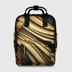 Рюкзак женский Золотая объемная абстракция, цвет: 3D-принт