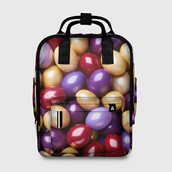 Рюкзак женский Красные и фиолетовые пасхальные яйца, цвет: 3D-принт