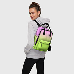 Рюкзак женский Розовый и ярко-зеленый градиент, цвет: 3D-принт — фото 2