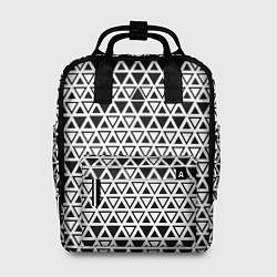 Рюкзак женский Треугольники чёрные и белые, цвет: 3D-принт