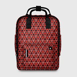 Рюкзак женский Красные и чёрные треугольники, цвет: 3D-принт