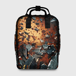 Рюкзак женский Летящие камни и взрыв, цвет: 3D-принт