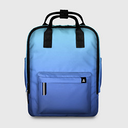 Рюкзак женский Голубой и черно-синий градиент, цвет: 3D-принт