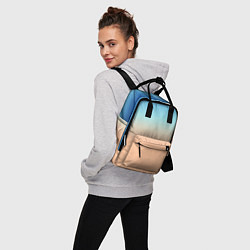Рюкзак женский Сине-бежевый градиент, цвет: 3D-принт — фото 2