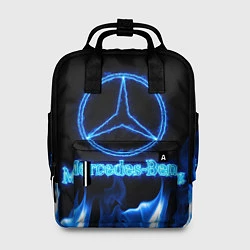 Рюкзак женский Mercedes-benz blue neon, цвет: 3D-принт