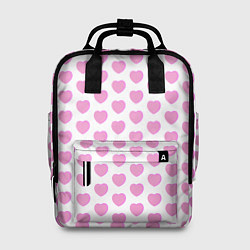 Рюкзак женский Нежные розовые сердечки, цвет: 3D-принт