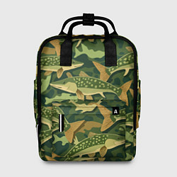 Рюкзак женский Камуфляж рыболова - рыба щука, цвет: 3D-принт