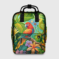 Рюкзак женский Попугаи - экзотические птицы, цвет: 3D-принт