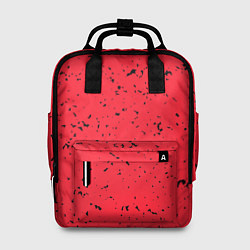 Рюкзак женский Насыщенный коралловый с чёрными вкраплениями, цвет: 3D-принт