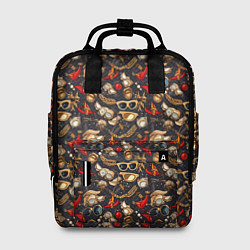 Рюкзак женский Паттерн из красных абстрактных очков, цвет: 3D-принт