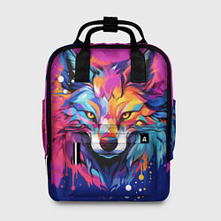 Рюкзак женский Волк в стиле поп-арт, цвет: 3D-принт