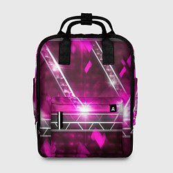 Рюкзак женский Серебряные и синие вставки абстракции, цвет: 3D-принт