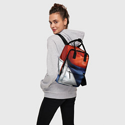 Рюкзак женский Белая синяя красная абстракция, цвет: 3D-принт — фото 2