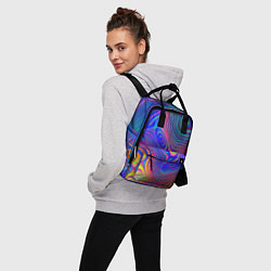 Рюкзак женский Яркая абстракция волнистых линий, цвет: 3D-принт — фото 2