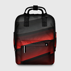 Рюкзак женский Черно-красный объемный градиент, цвет: 3D-принт