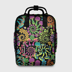 Женский рюкзак Магические красочные грибы с ромашками
