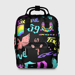 Рюкзак женский 6ix9ine logo rap bend, цвет: 3D-принт