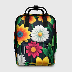 Женский рюкзак Цветочный конtrast
