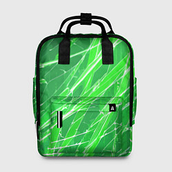 Женский рюкзак Белые линии на зелёном фоне